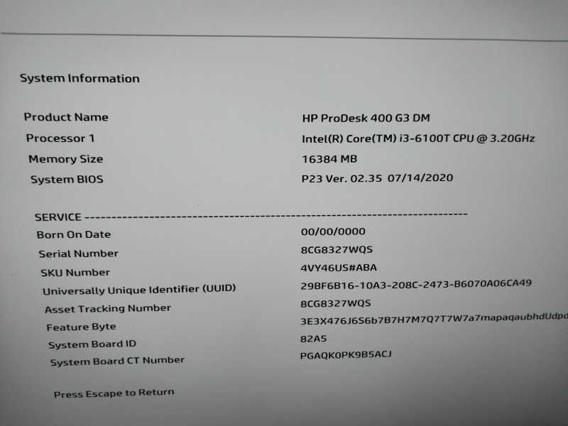 Мини ПК HP ProDesk 400 G3 Mini / i3-6100T / 16GB DDR4 / 256GB SSD