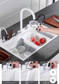 Багато функціональна кухонна мийка з нержавіючої сталі Nano White