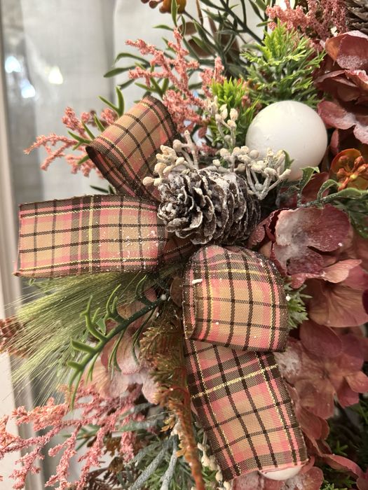 Wianek Świąteczny  z Bordowym Reniferem