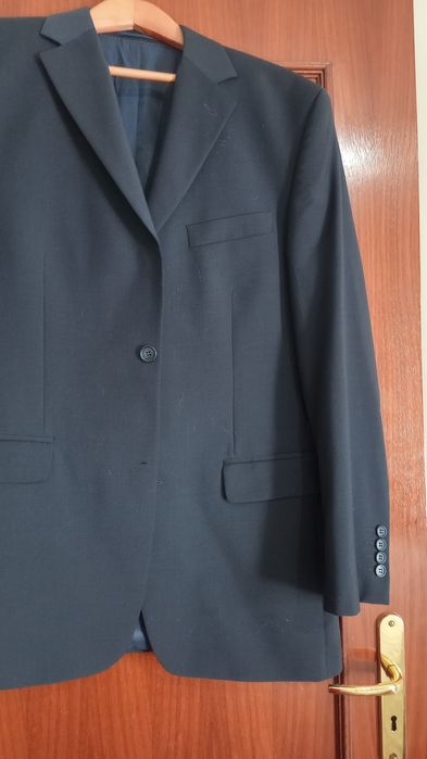 Blazer azul tamanho 50, 100% lá virgem