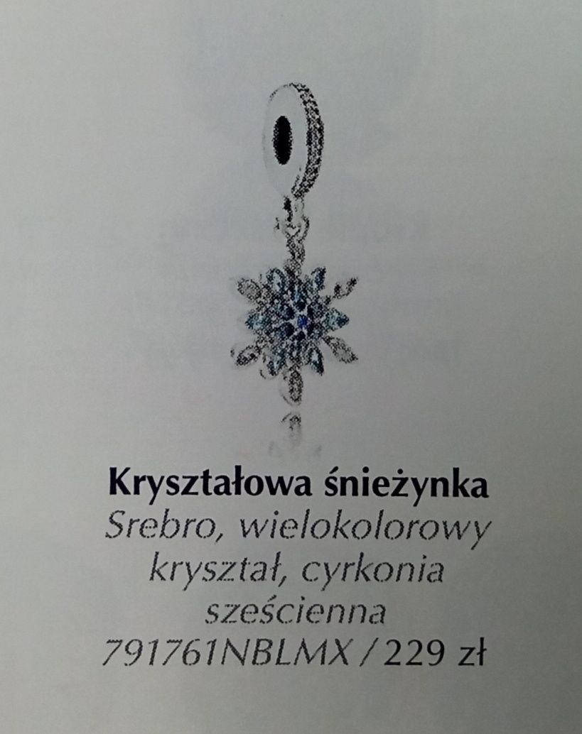 PANDORA Charms Kryształowa Śnieżynka 791761NBLMX Srebro, cyrkonia