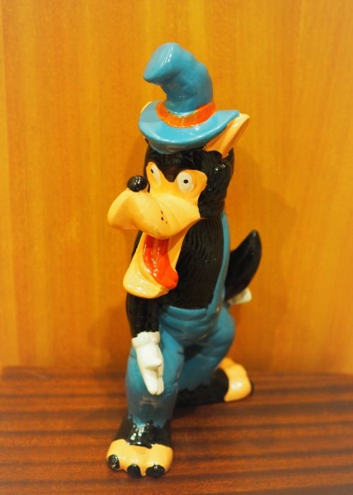 Antigas Figuras em Louça do Lobo Mau e 2 dos 3 Porquinhos 33cm Altura