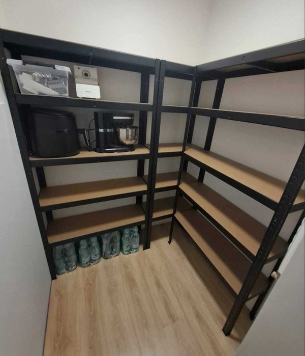 Metalowy REGAŁ MAGAZYNOWY Do Garażu Warsztatu Piwnicy CZARNY - NOWY