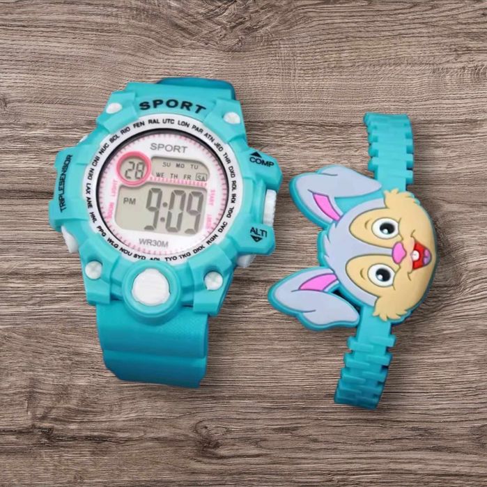 Zegarek + bransoletka silikonowa dla dziewczynki