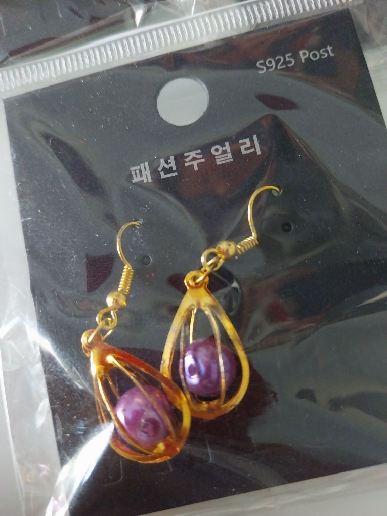 3 pares de brincos | pendentes | metal dourado | Novos