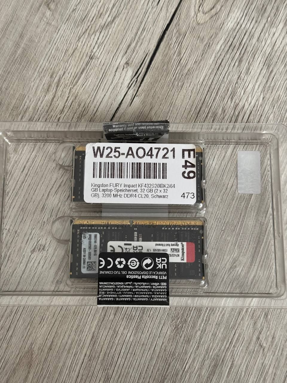 Оперативна памʼять Kingston FURY Impact DDR4 SODIMM Kit 64GB 3200 MHz
