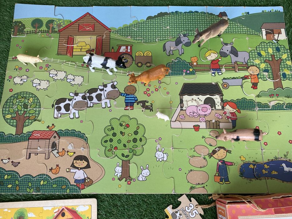 Os Animais da Quinta Puzzle Gigante Na Quinta Puzzle de madeira Quinta