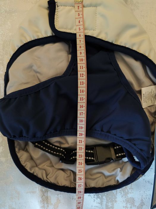 Casaco Impermeável azul e branco para Cão - Tamanho L