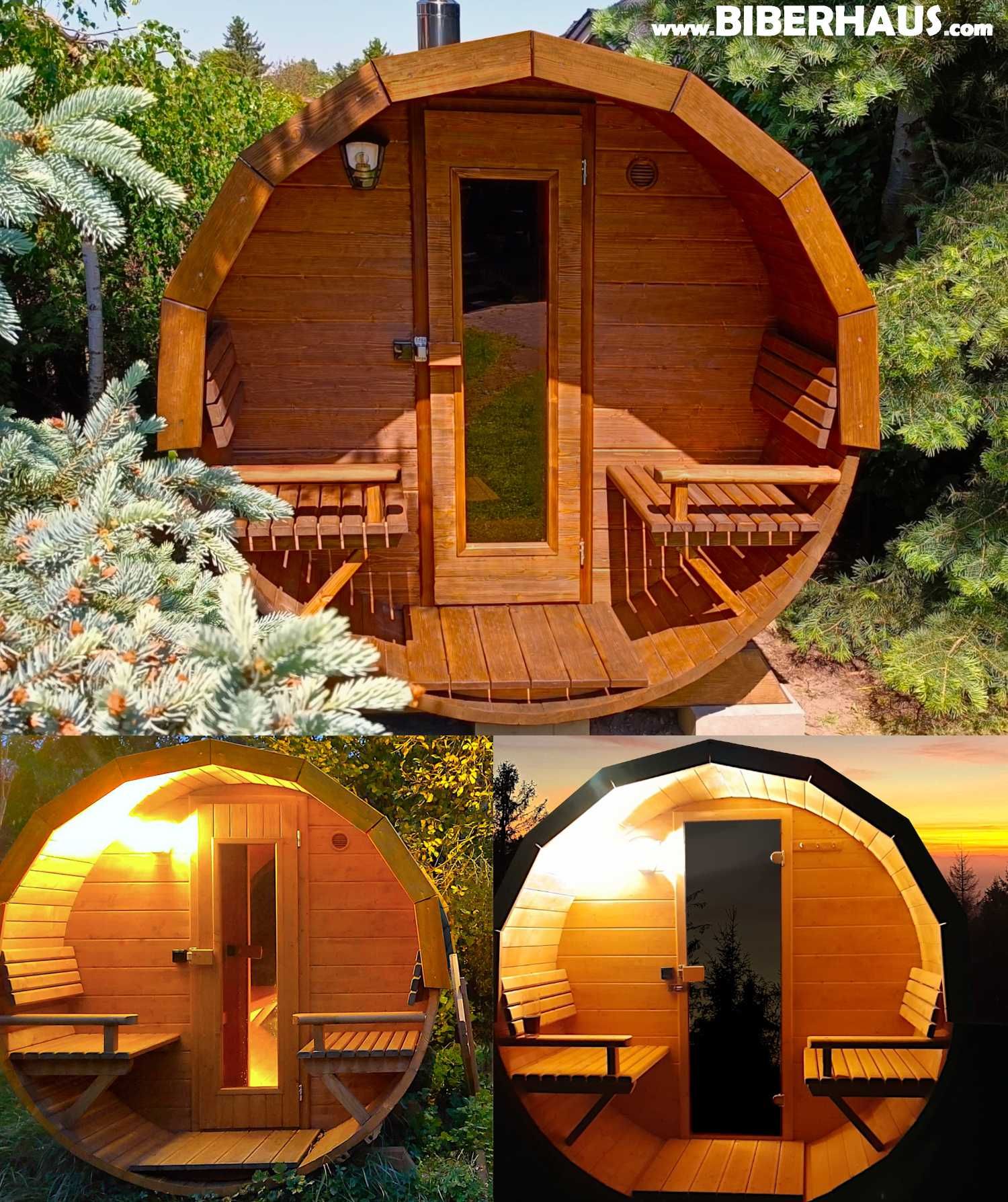 SAUNA Ogrodowa 400 cm + PRZEDSIONEK zew +GRATIS Beczka 500L +Akcesoria