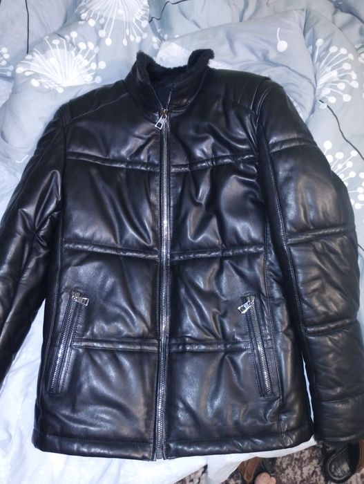 Дублянка чоловіча, шкіряна куртка зимова, дубленка мужская, дубльонка