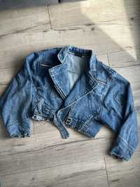 Kurtka Vintage jeans jeansowa z ćwiekami jacket 38 40 crop