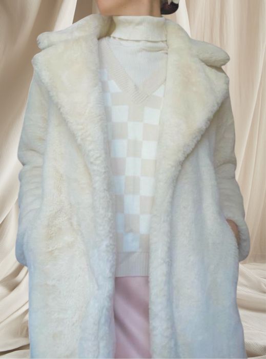Шуба біла эко хутро, шуба эко мех