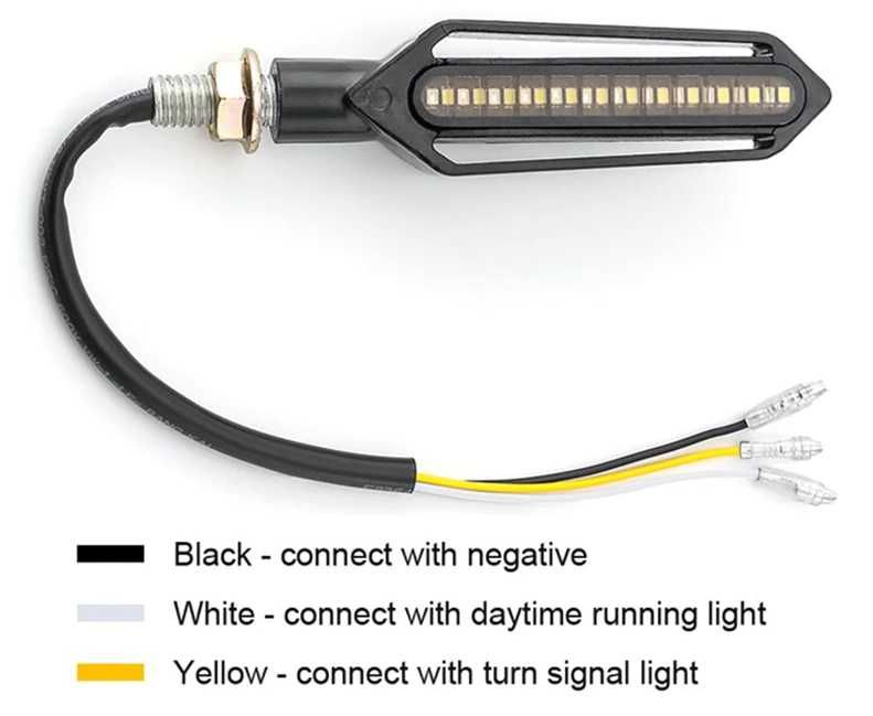 Kierunkowskazy Motocyklowe LED + Światło do jazdy dziennej