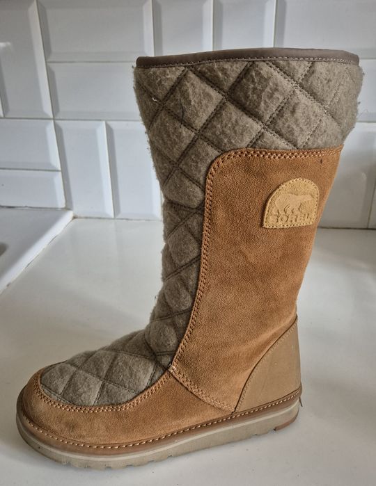 SOREL roz. 40 26 cm skóra naturalna ocieplane śniegowce