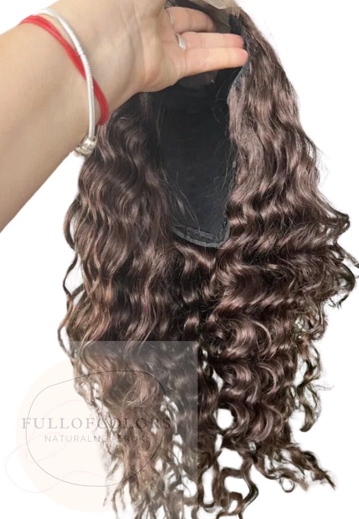 Cudowne bardzo dlugie wlosy naturalne 100% brąz jedwabiste kręcone