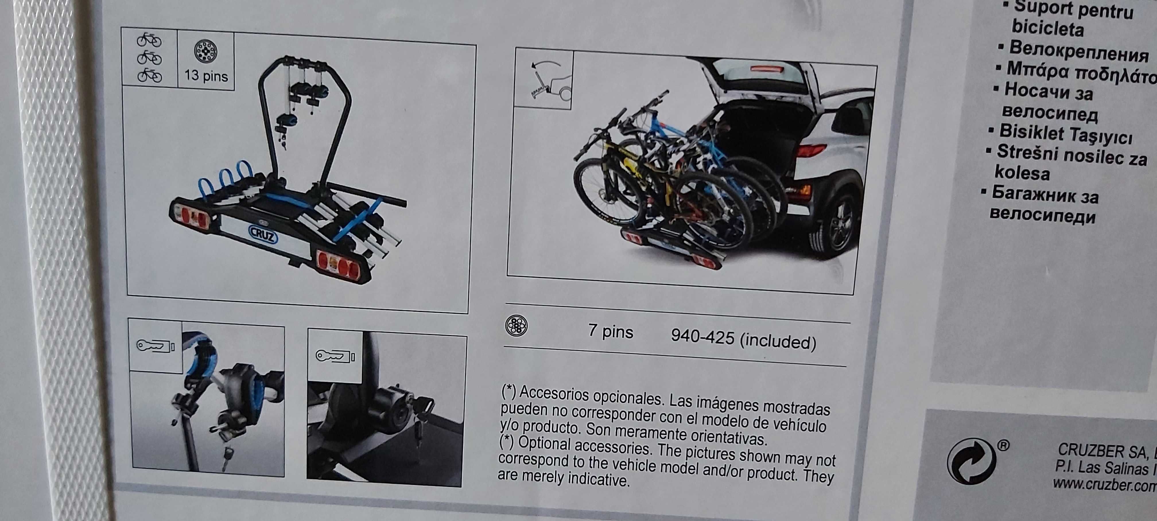 Suporte Bicicleta bola reboque Cruz Pivot - Em Stock