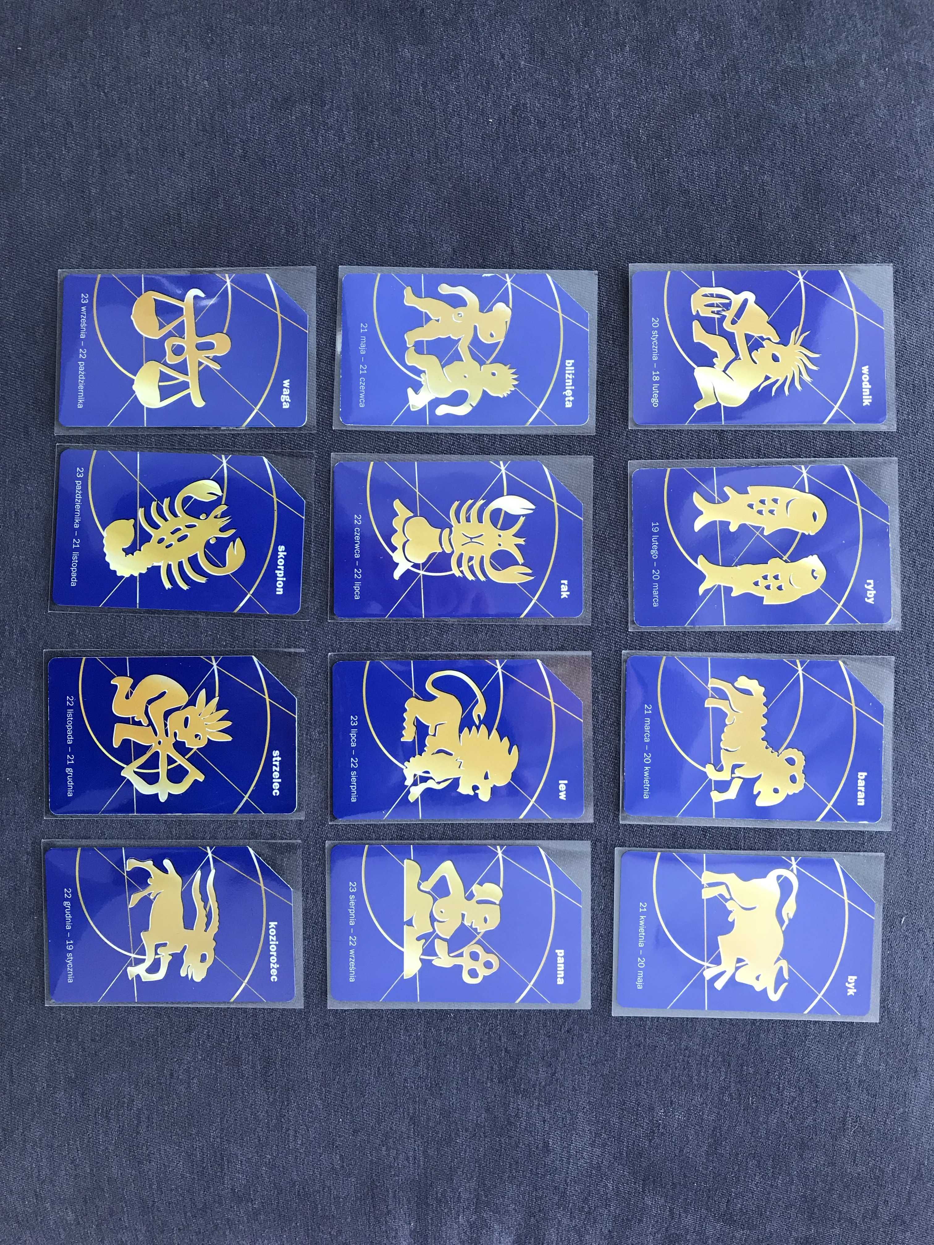 12 Kart Telefonicznych * Znaki Zodiaku = Zakładki do książki