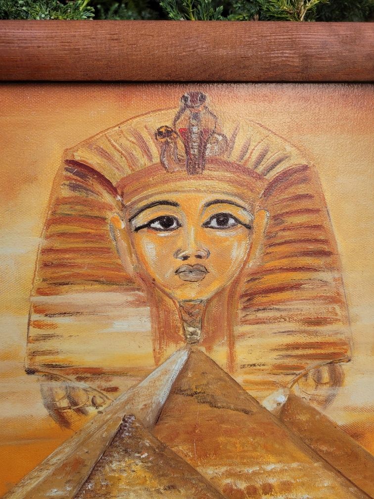 Obraz Starożytny Egipt na płycie w drewnianej ramce