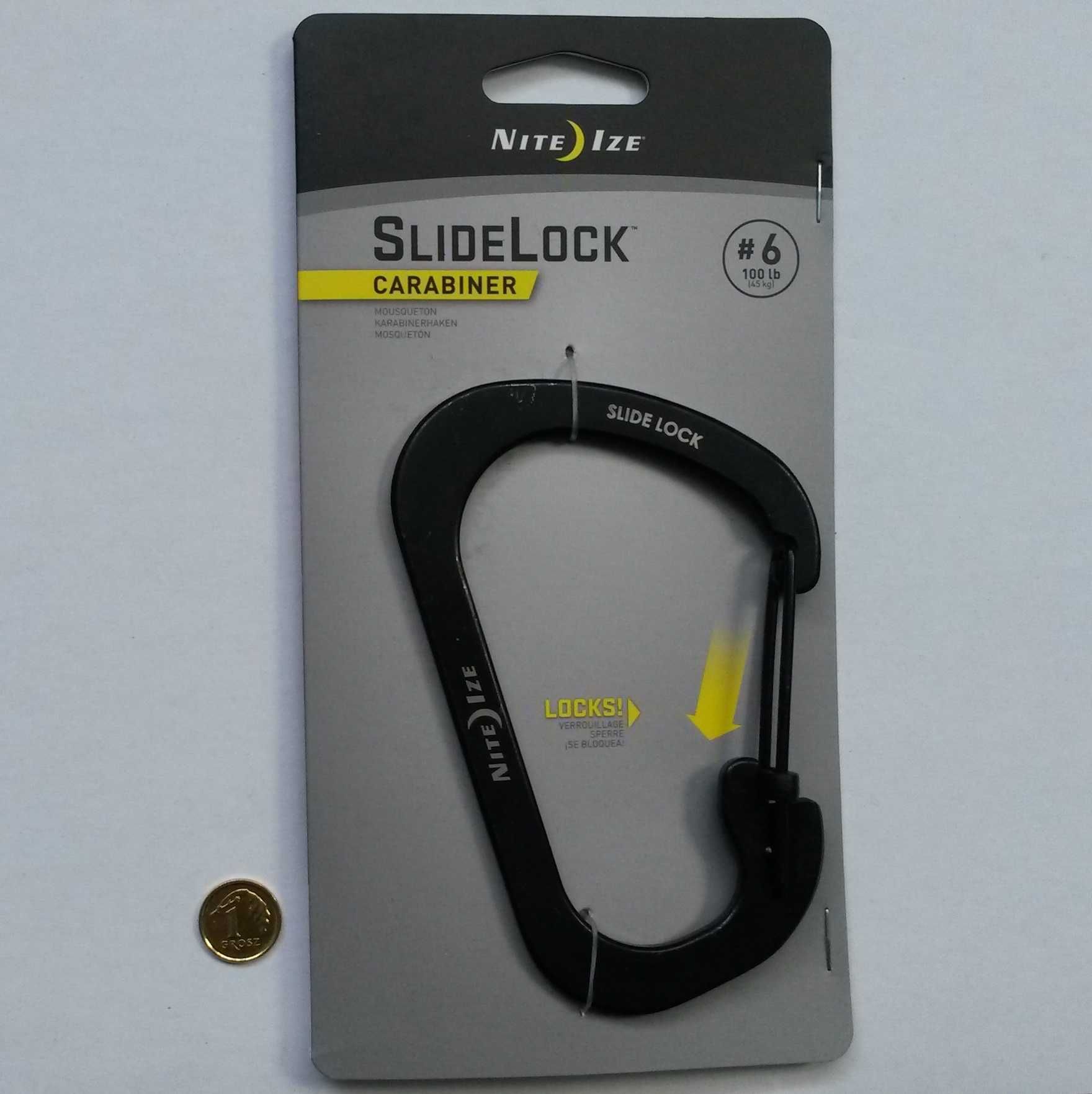 Karabinek Nite Ize SlideLock Carabiner #6 Czarny / Stalowy NOWY