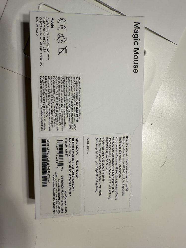 Magic Mouse mk2e3za/a macbook