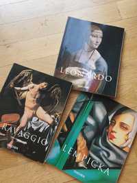 Zestaw książek malarstwo caravaggio lempicka leonardo taschen