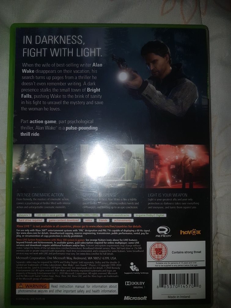 GRA XBOX 360 Alan Wake nigdy nie grany