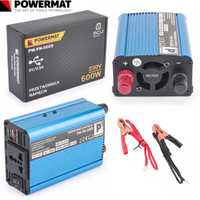 POWERMAT Przetwornica Napięcia Samochodowa 12v 230v 600w