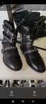 R 38.5 Nowe skórzane buty Damskie Dorothy Perkins Black Metal ozdoba