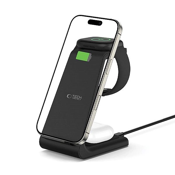 Tech-Protect Qi15W-A36/3In1 Wireless Charger For Apple Black