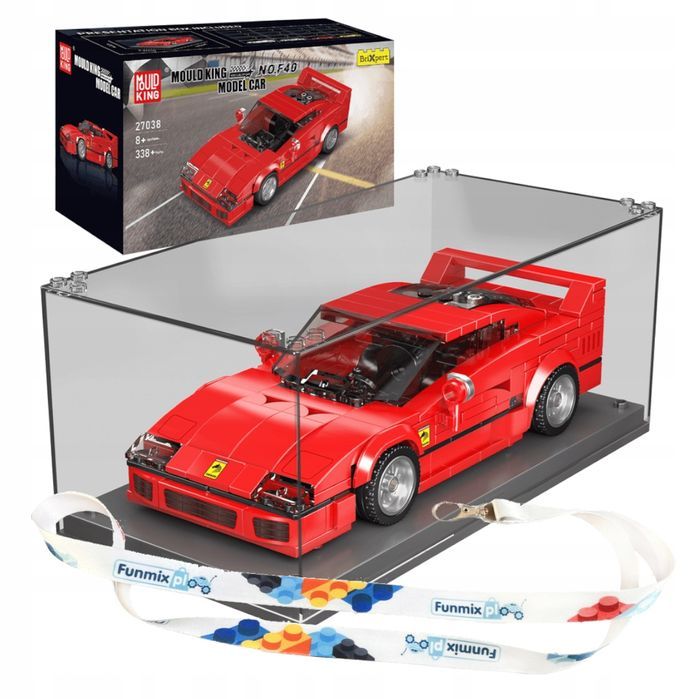 Klocki 338 el. Ferrari auto sportowe + gablota Mould King 27038
