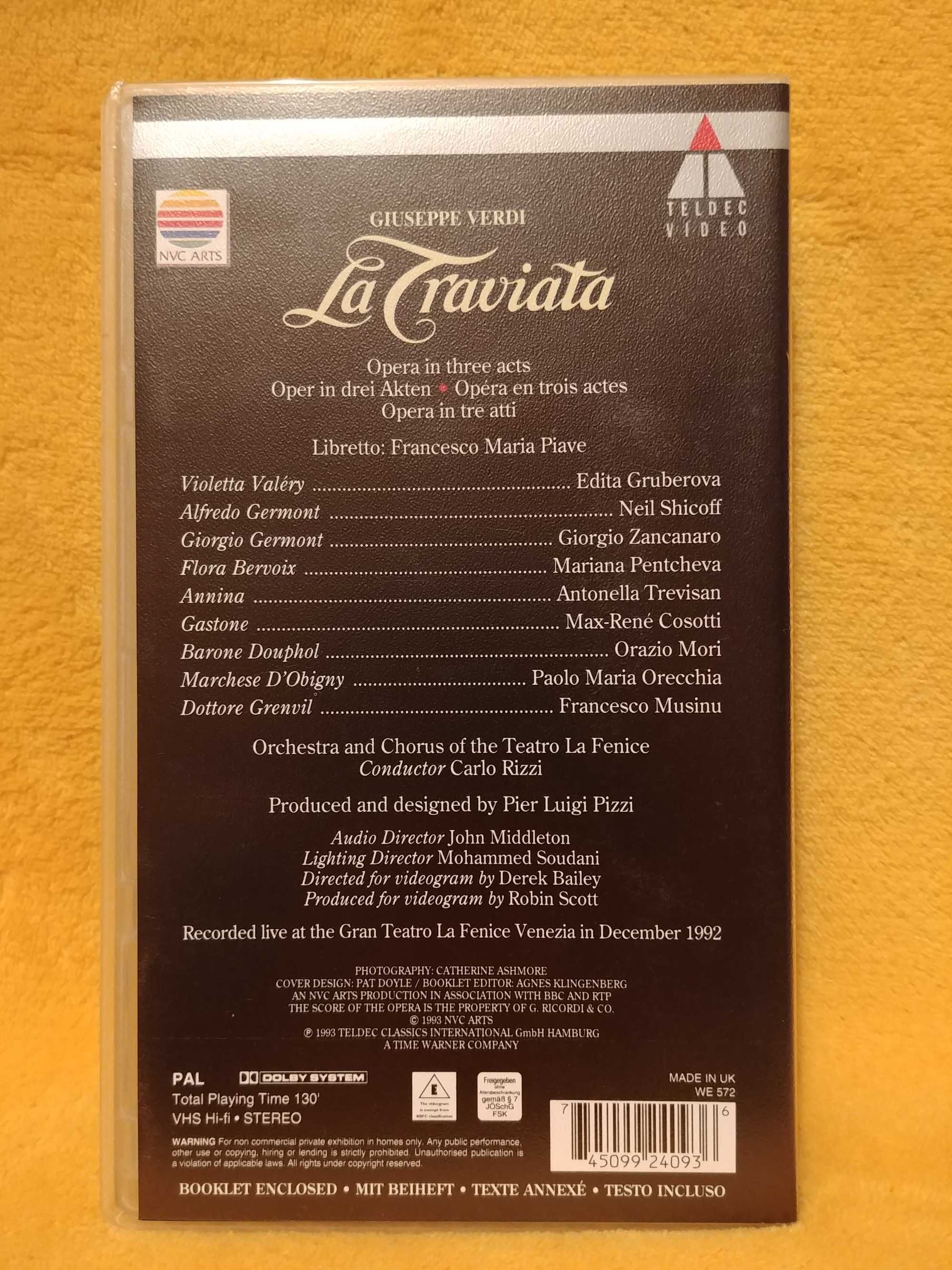 Opera La Traviata Gruberova Rizzi La Fenice VHS NM  -30%