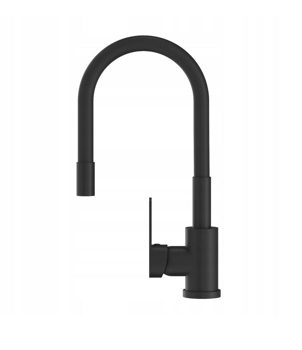 Bateria kuchenna czarna elastyczna wylewka kran czarny giętka