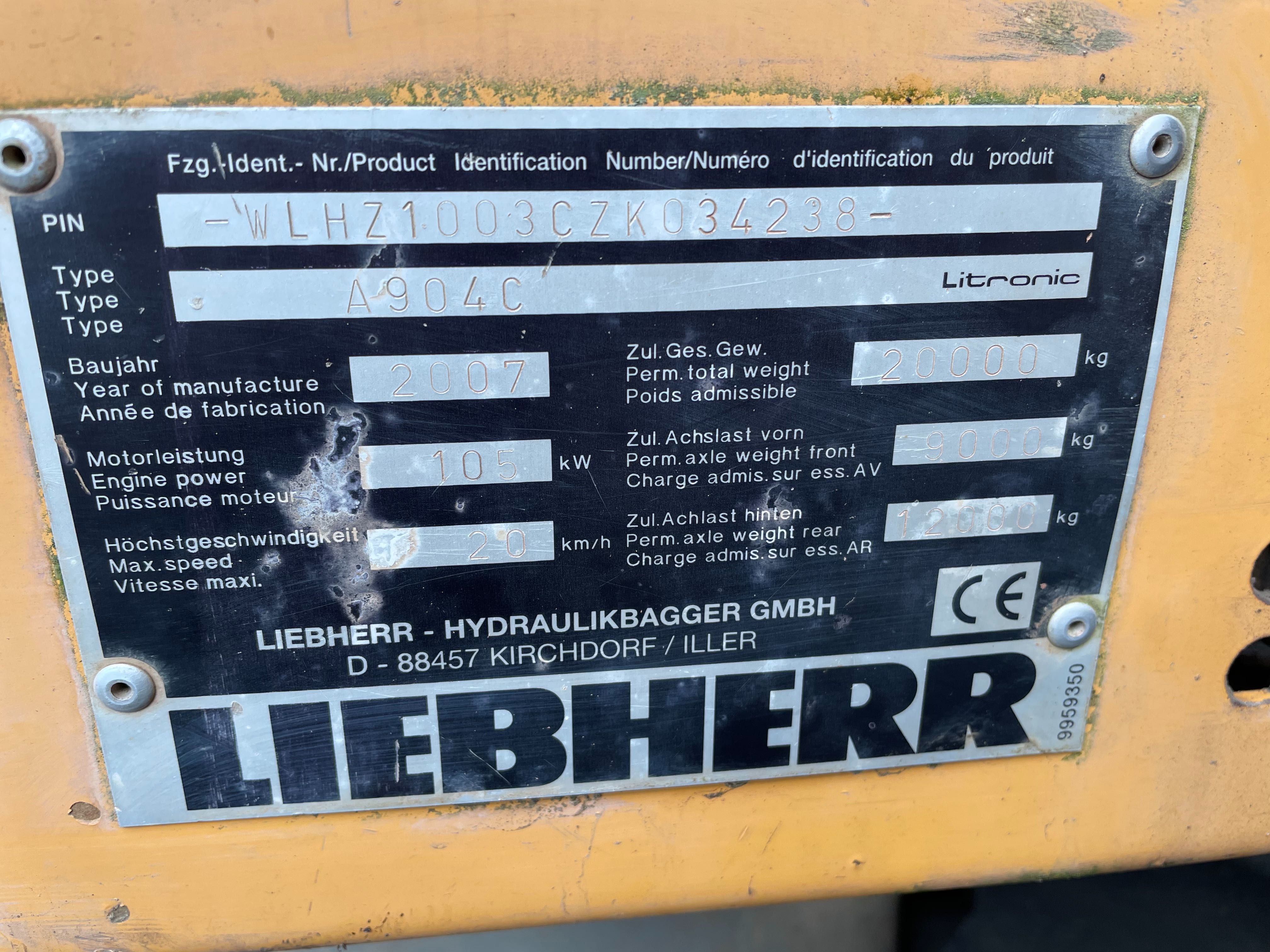 LIEBHERR A904 C koparka kołowa na części