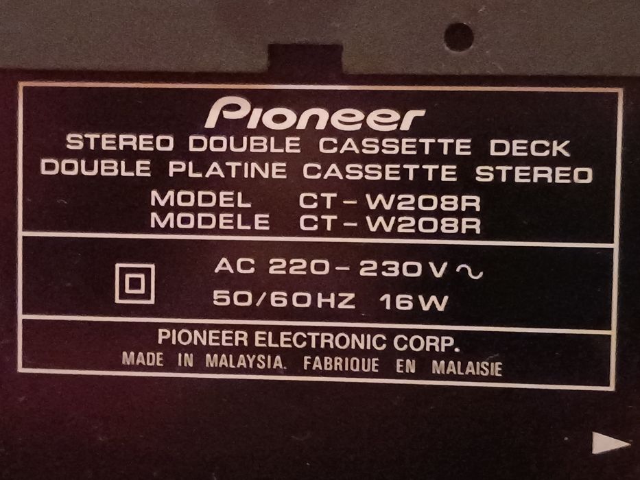 Касетна дека Pioneer CT-1180W/CT-W208R
