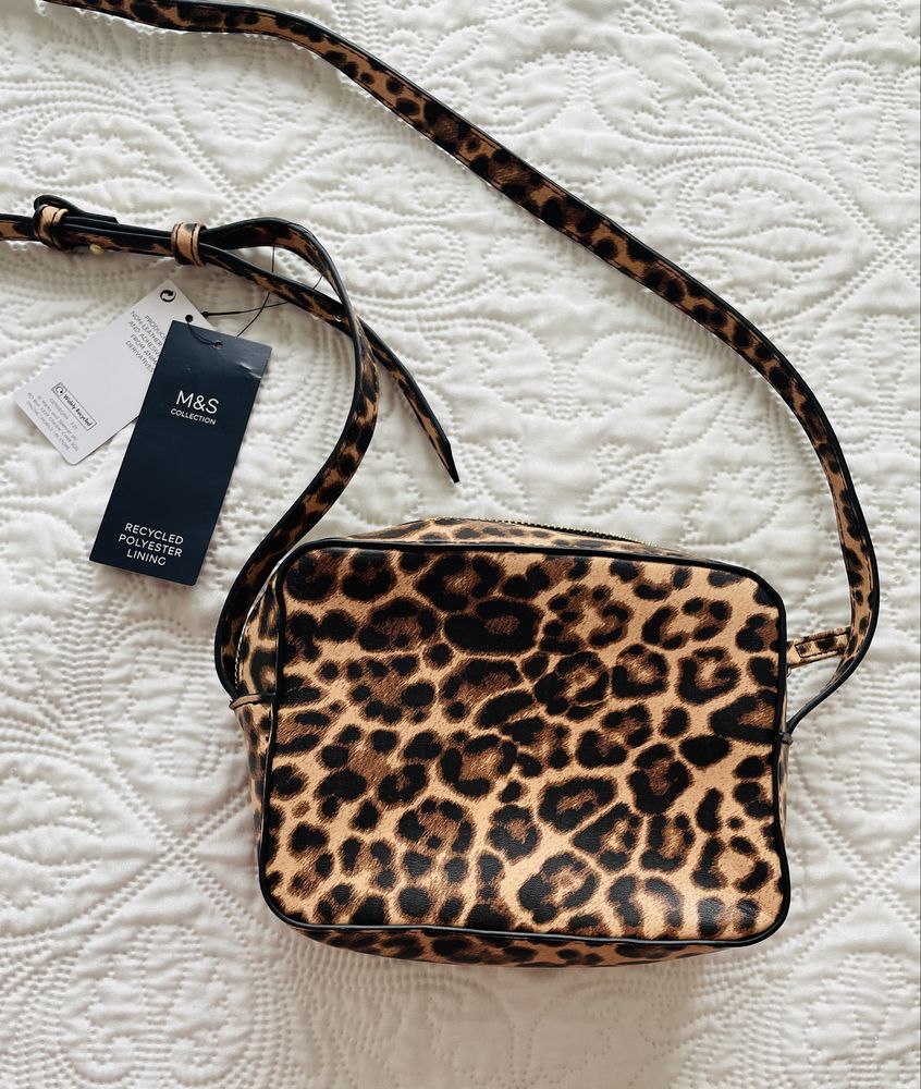 M&S Marks & Spencer torebka na ramię panterka leopard animal classic