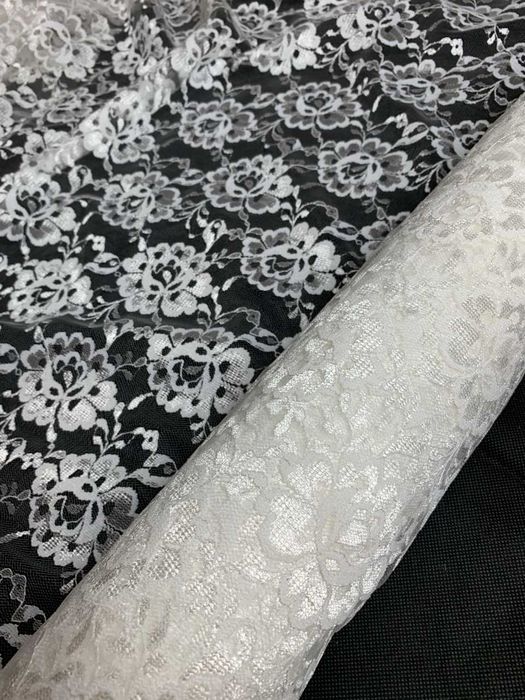 Biała Koronka Gipiura 25m Turecka Francuska materiał tkanina firany