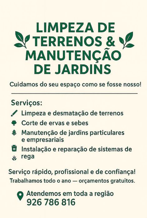 Limpeza de terrenos e Manutenção de jardins