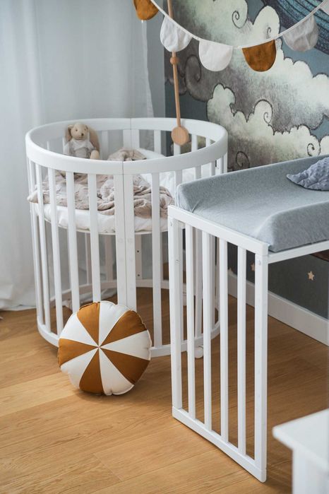 Okrągłe łóżeczko dziecięce Waldin 7w1