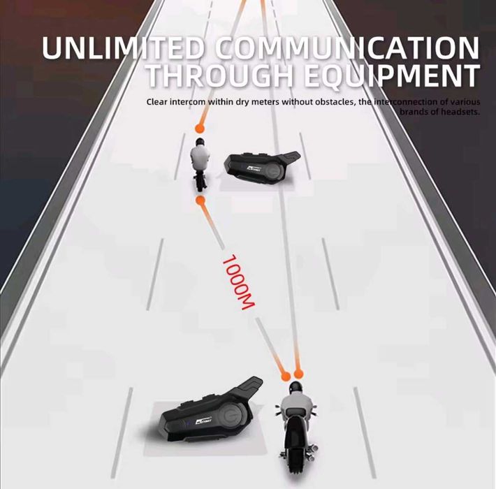 Intercom Catemay X1Plus 2szt,BT5.0,Soft,1000m,800mAh,IPX6,motor,skuter