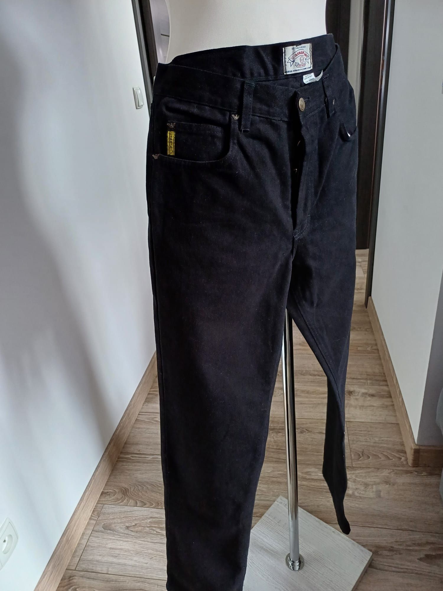 Spodnie męskie czarny mięsisty jeans Armani Jeans rozm L.