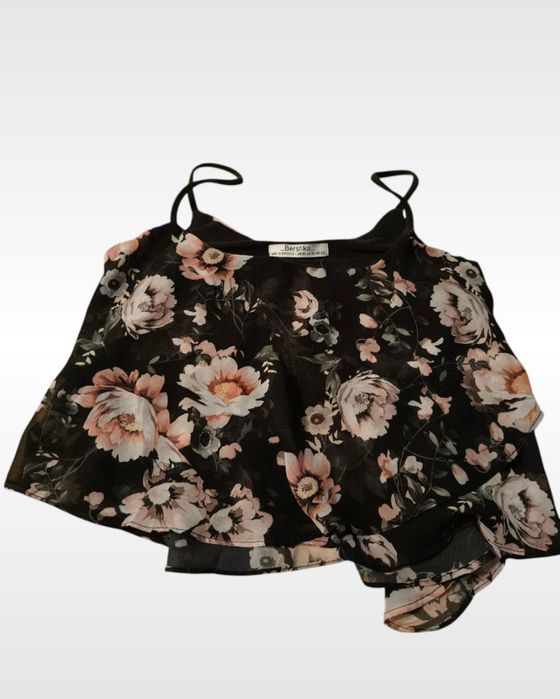 Damski crop top w kwiaty