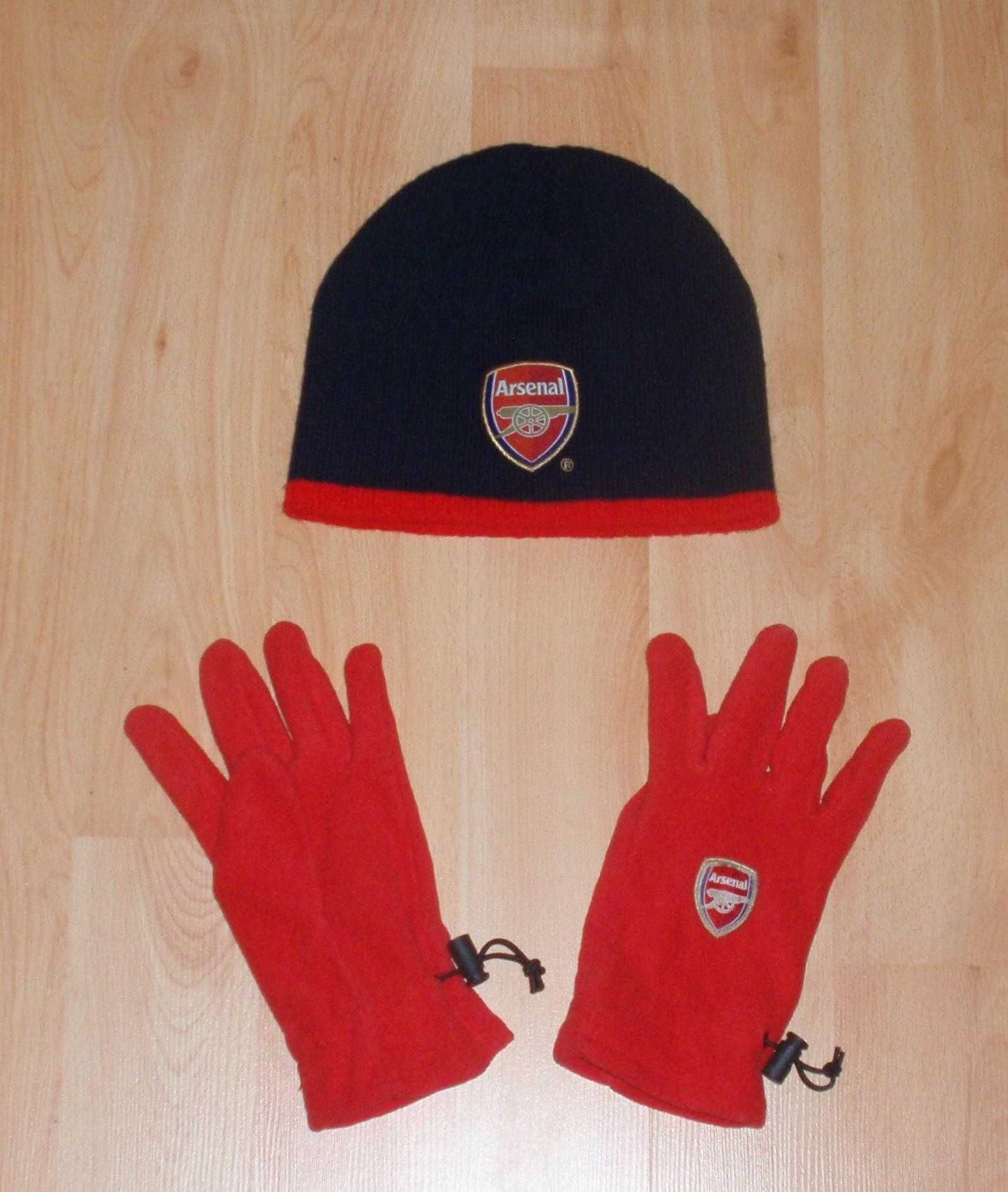 Комплект 2в1 FC Arsenal London/ФК Арсенал шапка+перчатки L-XL Puma Dry