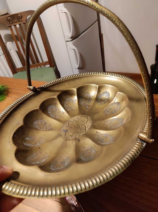 Koszyczek  na jajka mosiądz antyk