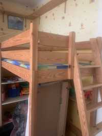 Łóżko dla dziecka drewniane piętrowe 80/190