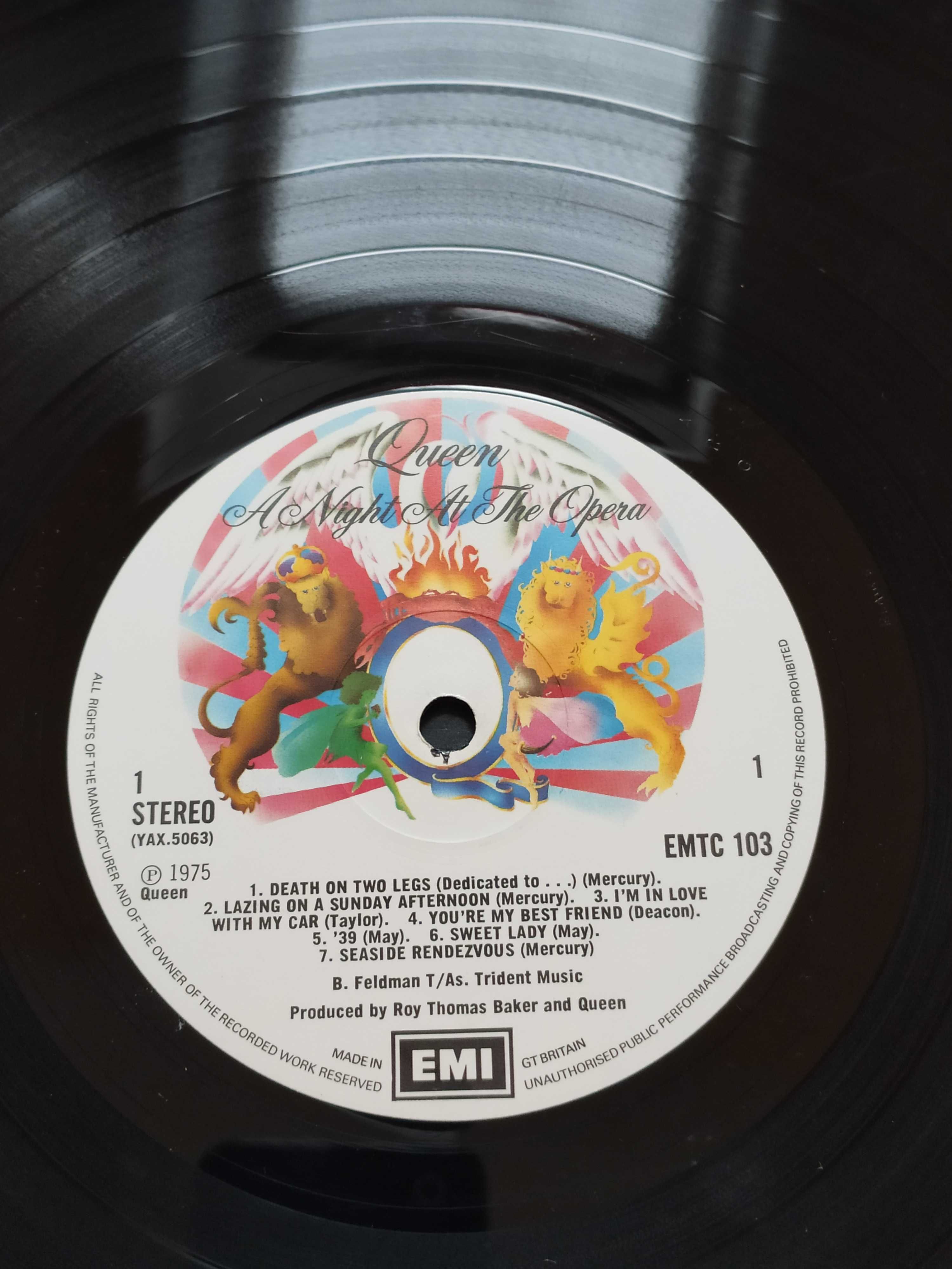 EX, 1. wyd ang 1975, Queen LP Night At Opera, winyl BOHEMIAN RHAPSODY