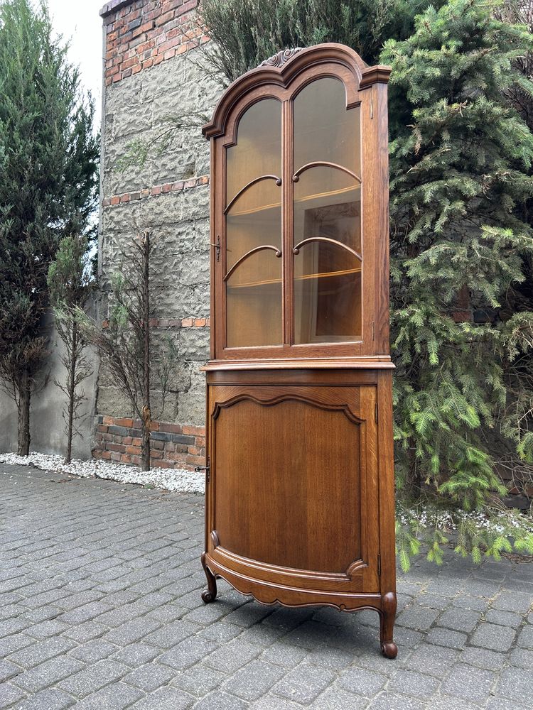 Stylowa Witryna Ludwikowska Narożnikowa Kredens Ludwik Biblioteka