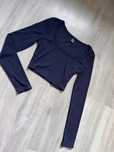 Granatowy crop top xs