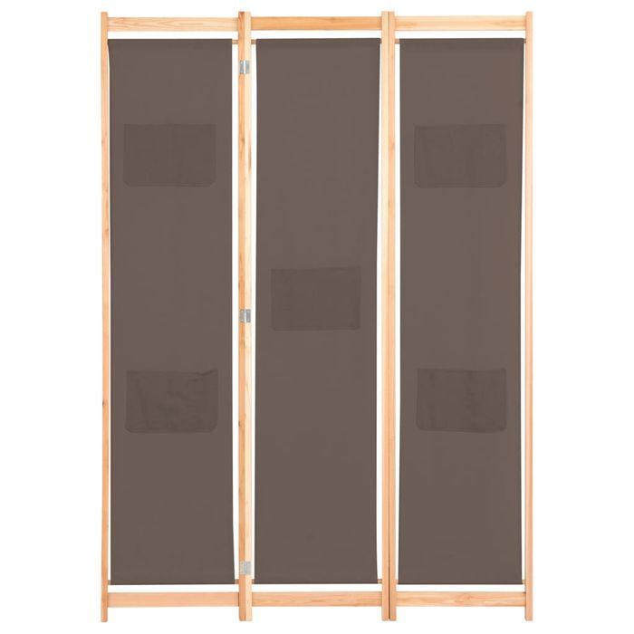 Vidaxl Parawan 3-Panelowy, Brązowy, 120X170X4 Cm, Tkanina