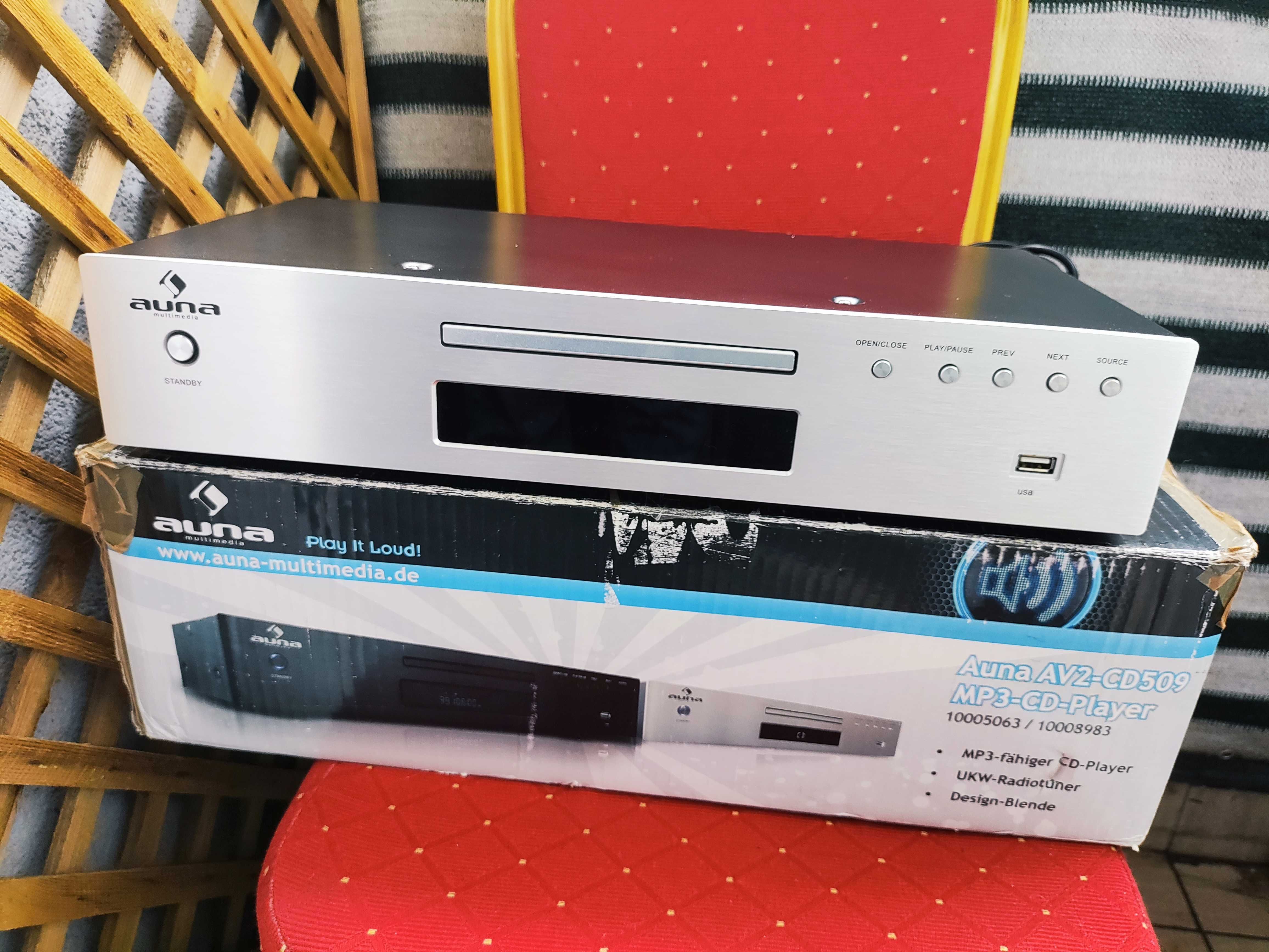 Odtwarzacz CD Player MP3 HiFi Auna AV2-CD509 USB Radio Amplituner sreb