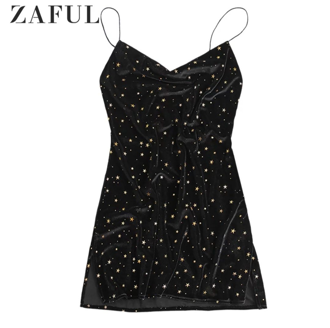 Велюровое платье в звезды Zaful/новогоднее платье/платье на фотосессию